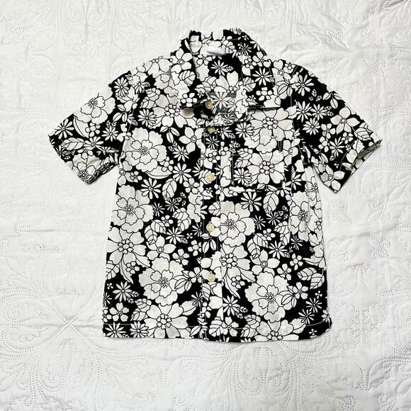 Gap Linen Blend Hawaiian Floral Button Up Size 3 - Picture 2 of 6